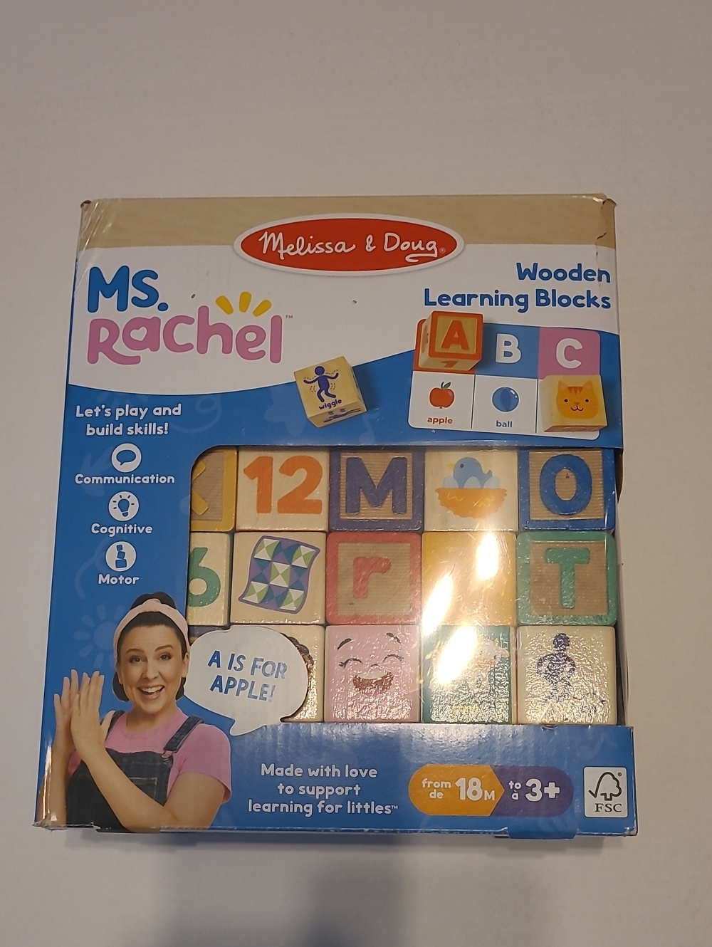 Melissa & Doug Ms. Rachel Wooden Learning Blocks - Multi Color